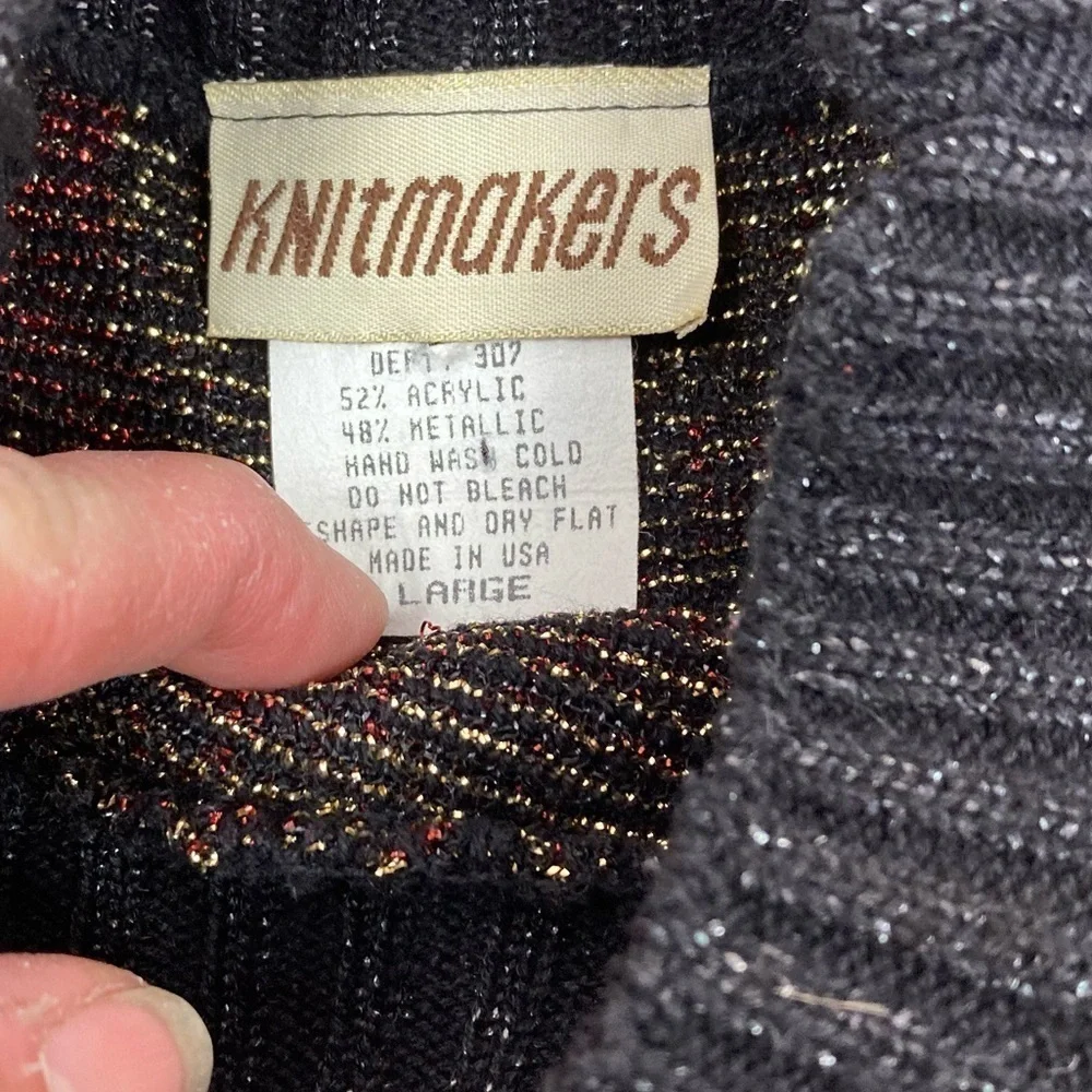 Vintage Knitmakers Metallic Tunic Length Sweater